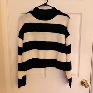H&M black and white striped knit sweater